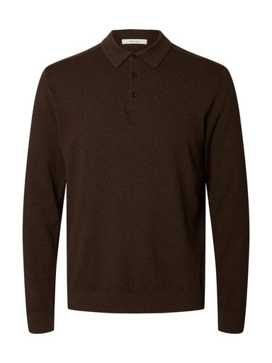Polo's lange mouw bruin Selected HOMME