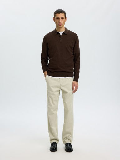 Polo's lange mouw bruin Selected HOMME