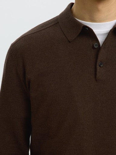 Polo's lange mouw bruin Selected HOMME