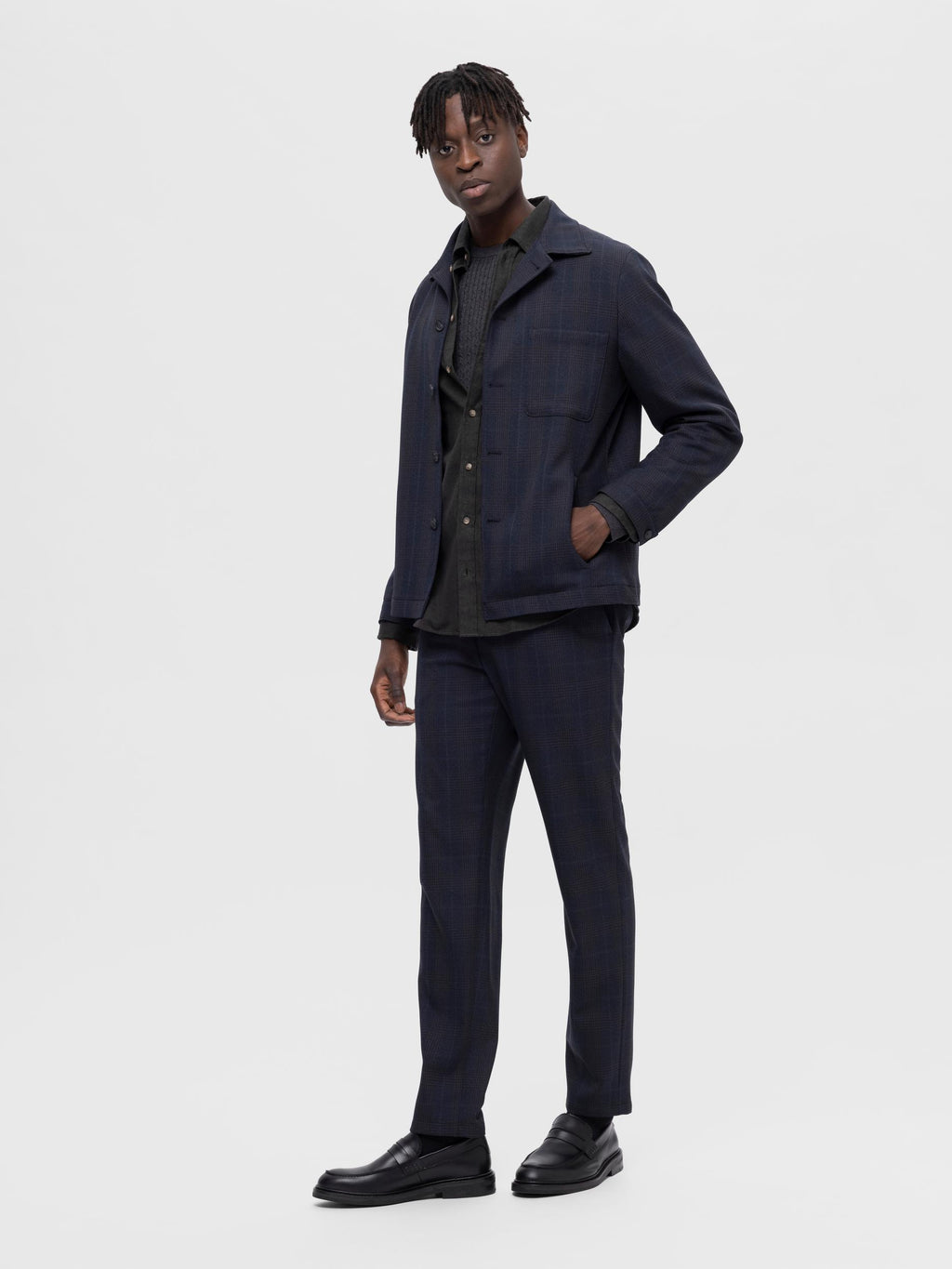 Hemden lange mouw groen Selected HOMME