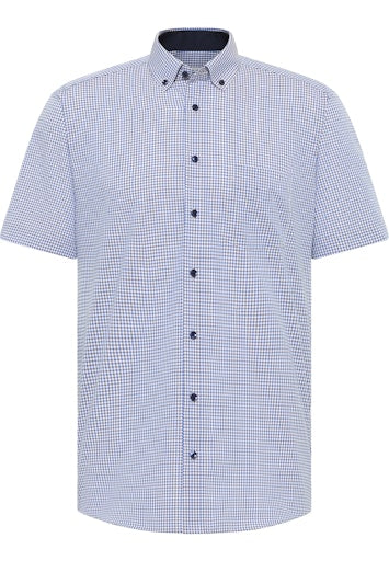 Hemden korte mouw blauw ETERNA