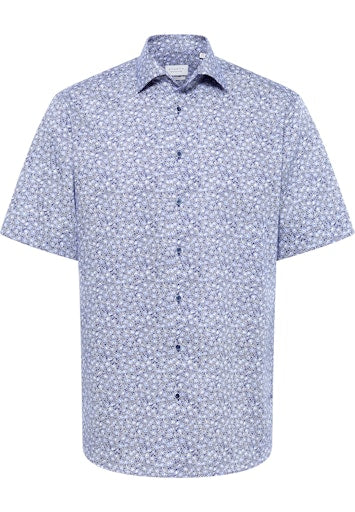 Hemden korte mouw blauw ETERNA