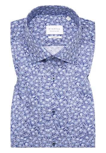 Hemden korte mouw blauw ETERNA
