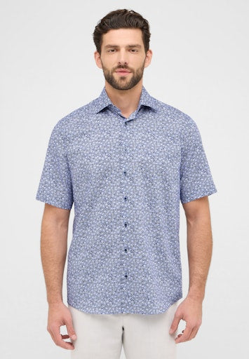 Hemden korte mouw blauw ETERNA