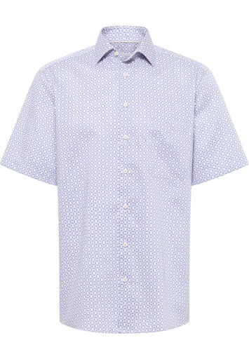 Hemden korte mouw blauw ETERNA