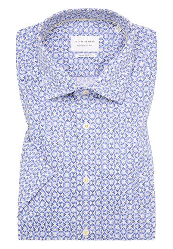 Hemden korte mouw blauw ETERNA