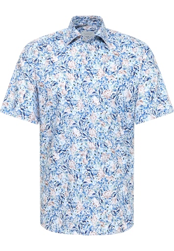 Hemden korte mouw blauw ETERNA