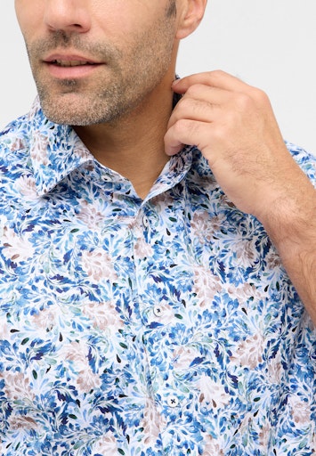 Hemden korte mouw blauw ETERNA