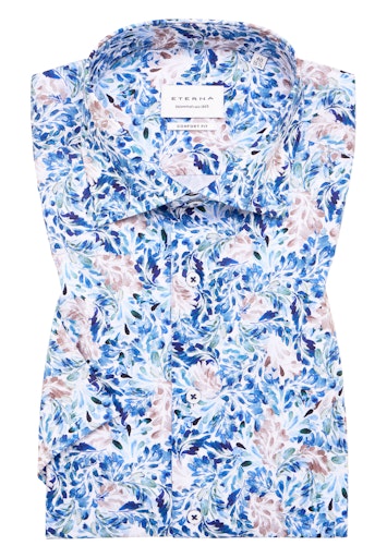 Hemden korte mouw blauw ETERNA