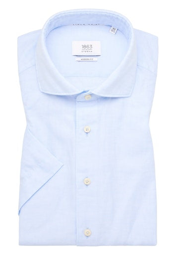 Hemden korte mouw blauw ETERNA