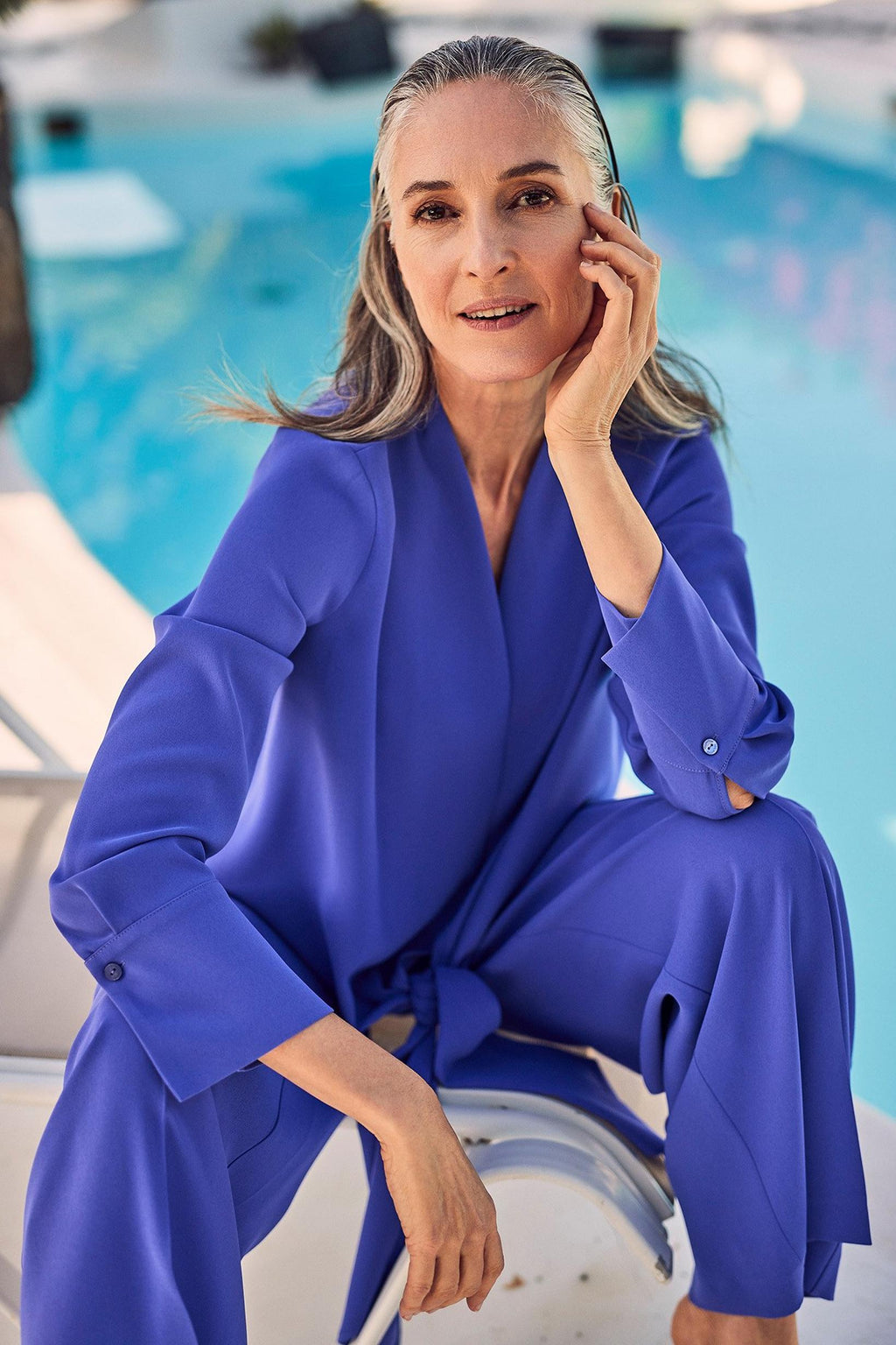 Blouses lange mouw blauw Mayerline
