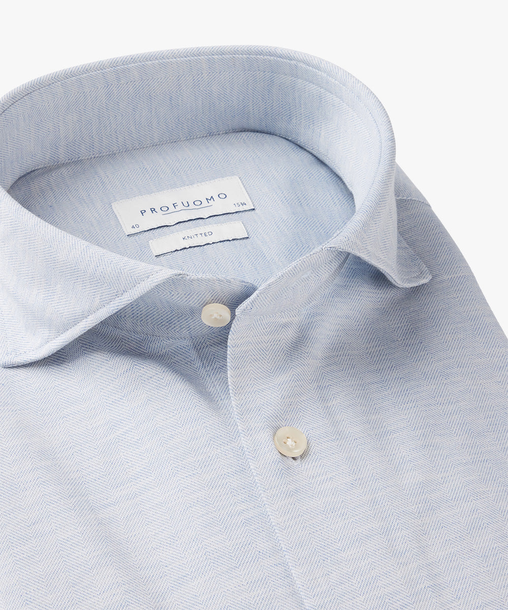 Hemden lange mouw blauw Profuomo