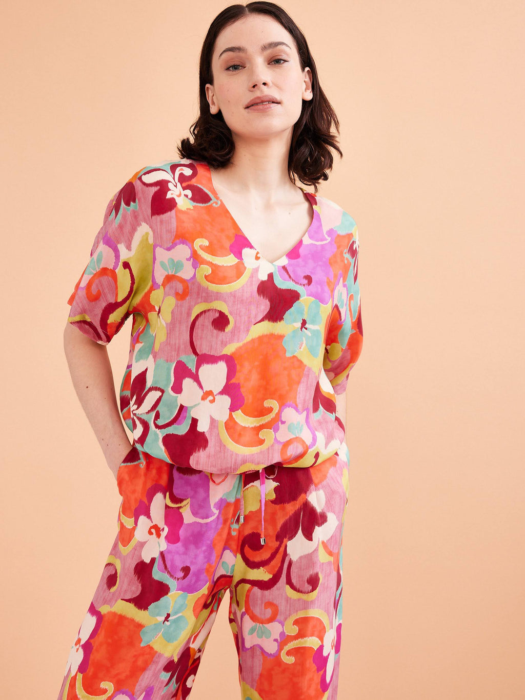 Blouses korte mouw multicolor Her.