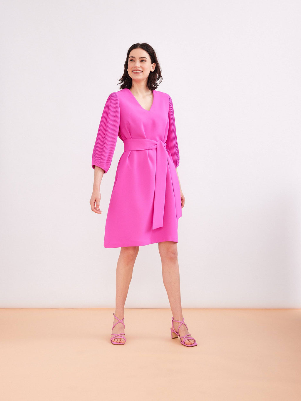 Jurken lange mouw roze Her.