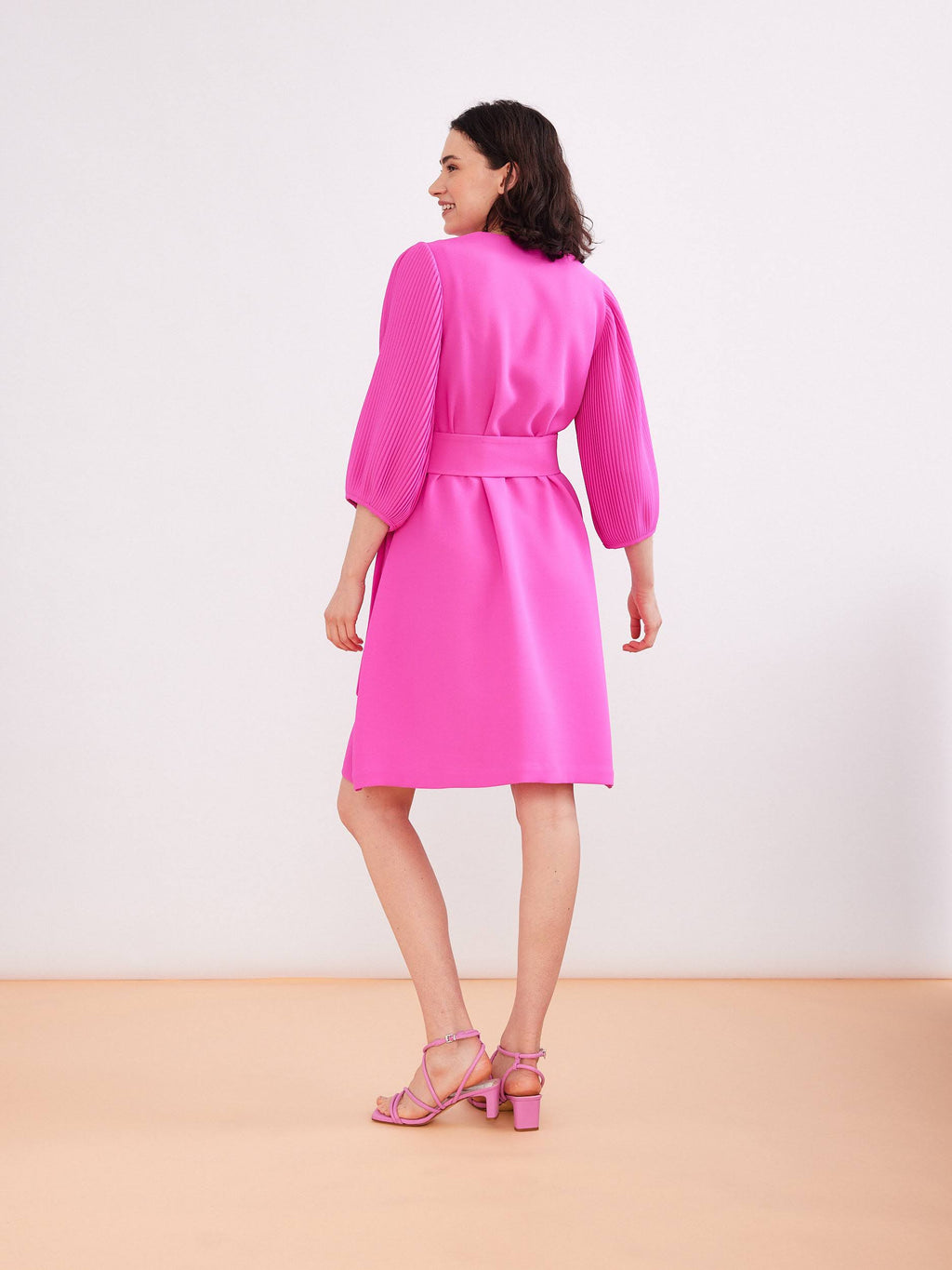 Jurken lange mouw roze Her.