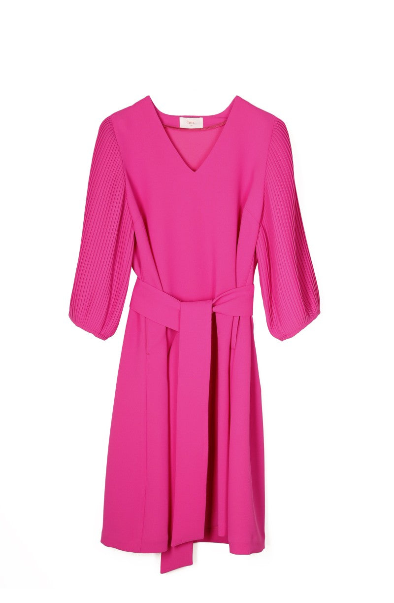 Jurken lange mouw roze Her.