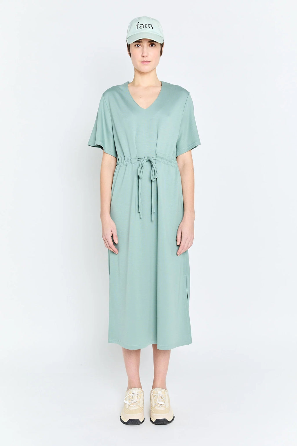 Jurken korte mouw groen FAM the label