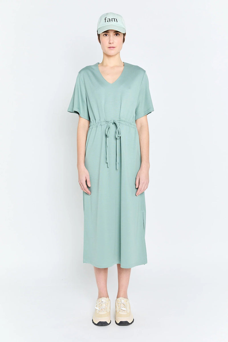 Jurken korte mouw groen FAM the label