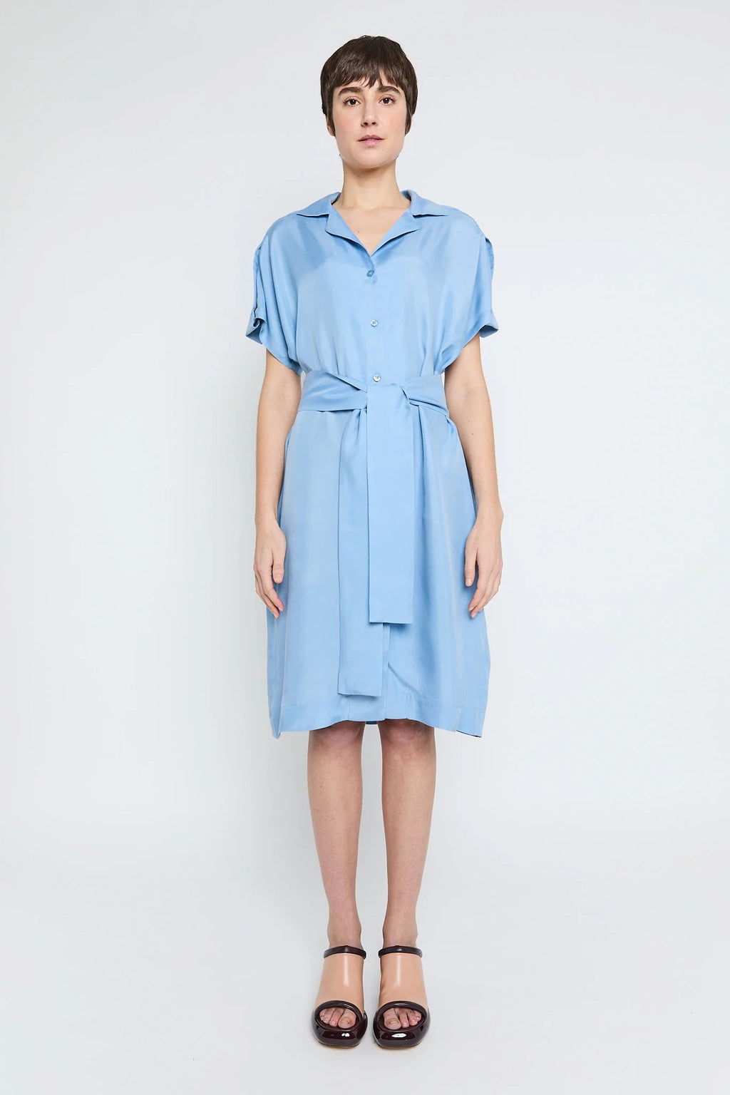 Jurken korte mouw blauw FAM the label