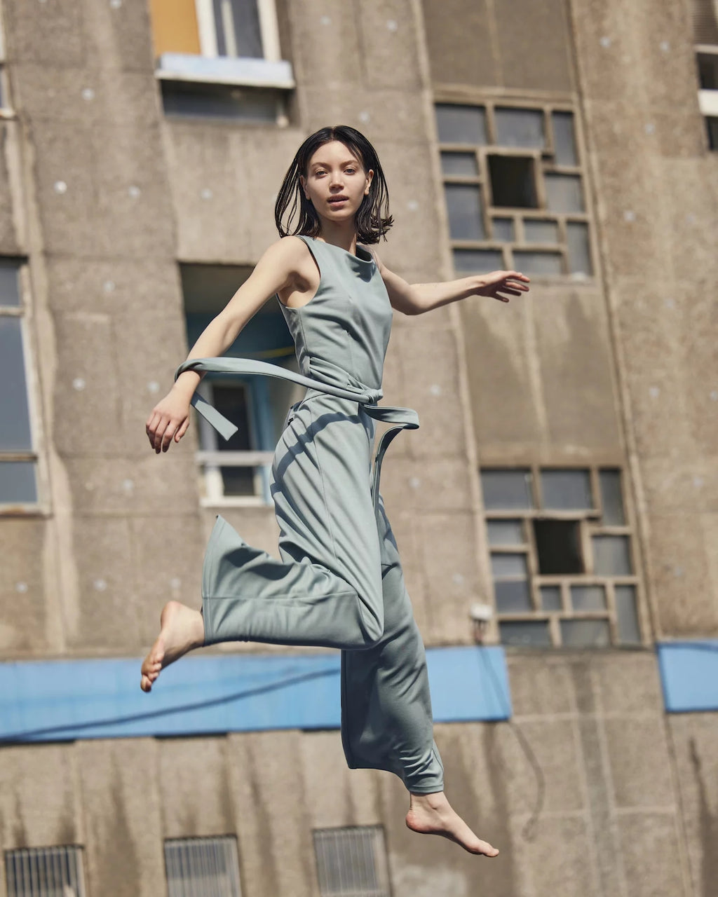 Jumpsuits zonder mouw groen FAM the label