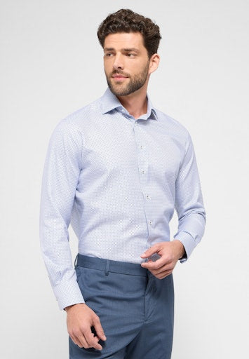 Hemden lange mouw blauw ETERNA