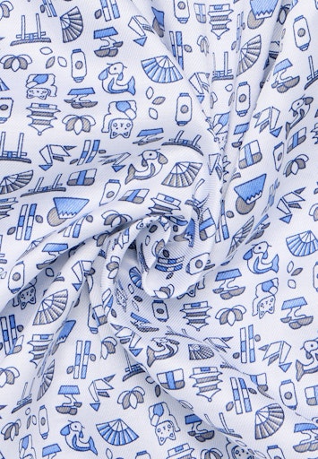 Hemden lange mouw blauw ETERNA