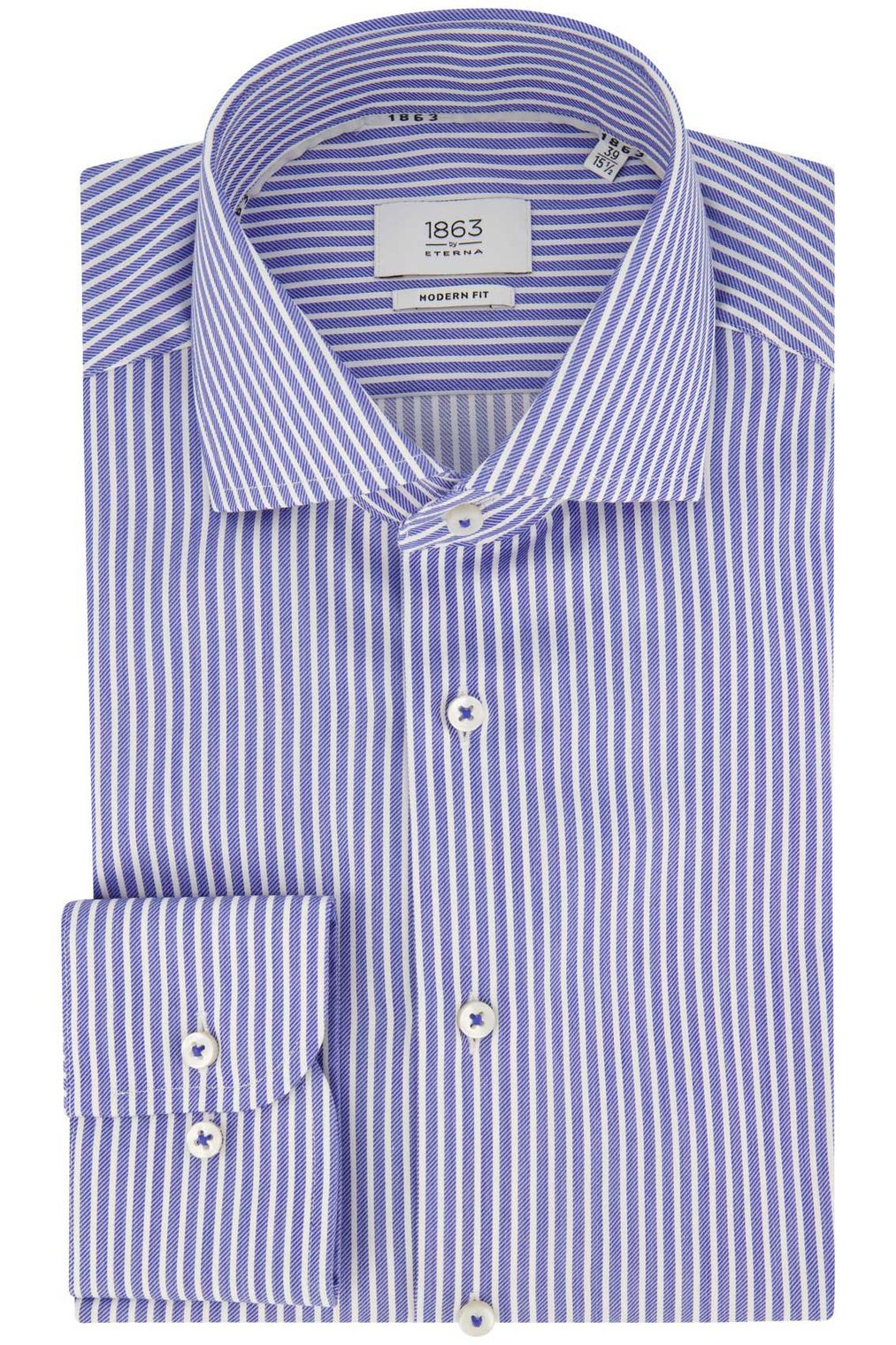 Hemden lange mouw blauw ETERNA