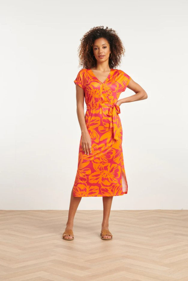 Jurken korte mouw oranje Smashed Lemon