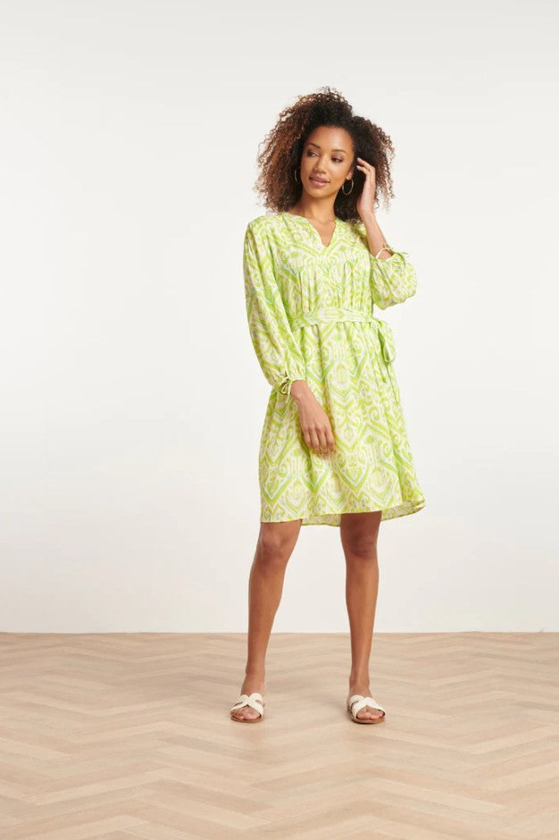 Jurken lange mouw groen Smashed Lemon