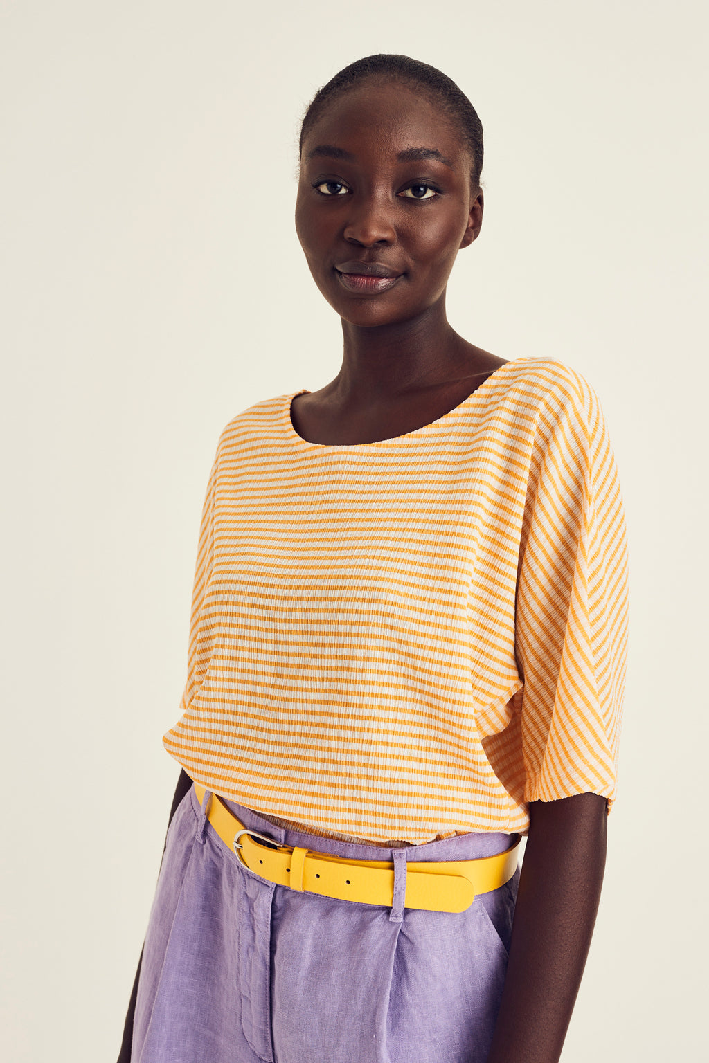 Blouses korte mouw oranje Terre Bleue