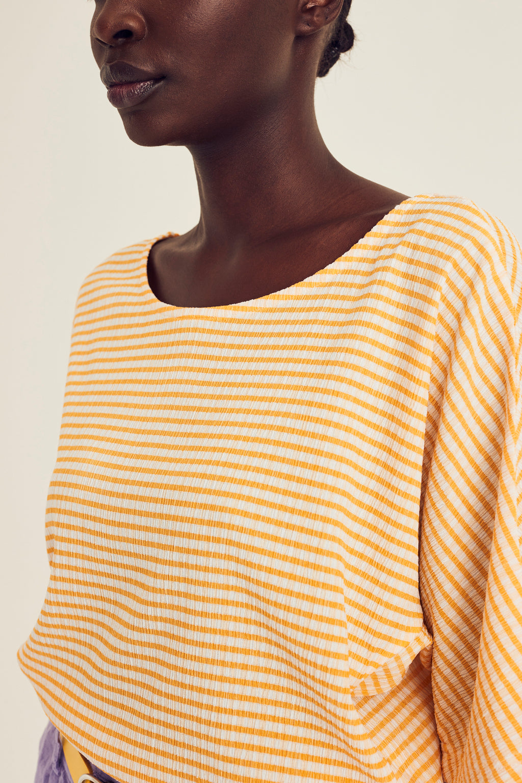 Blouses korte mouw oranje Terre Bleue