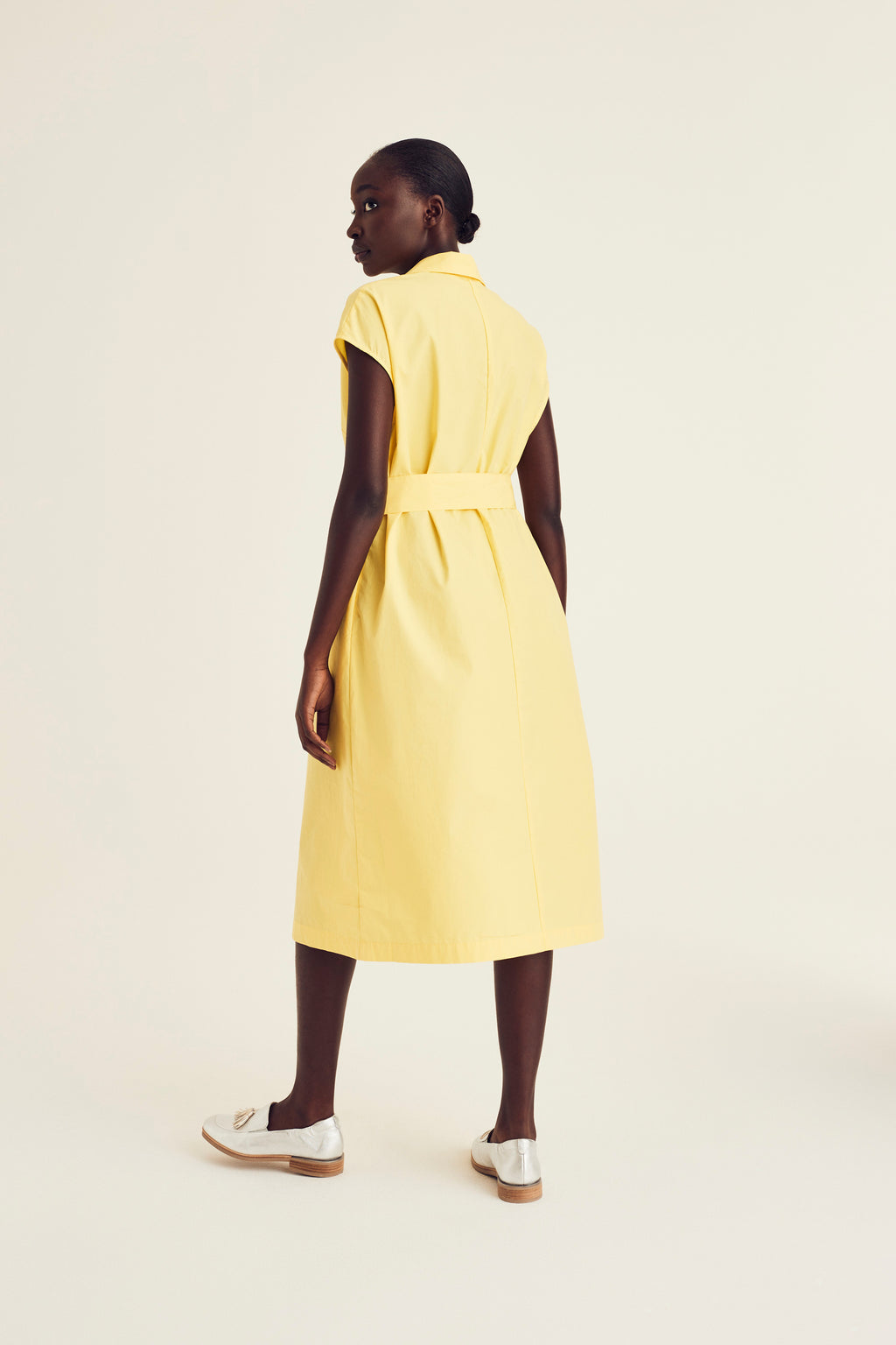 Jurken korte mouw geel Terre Bleue