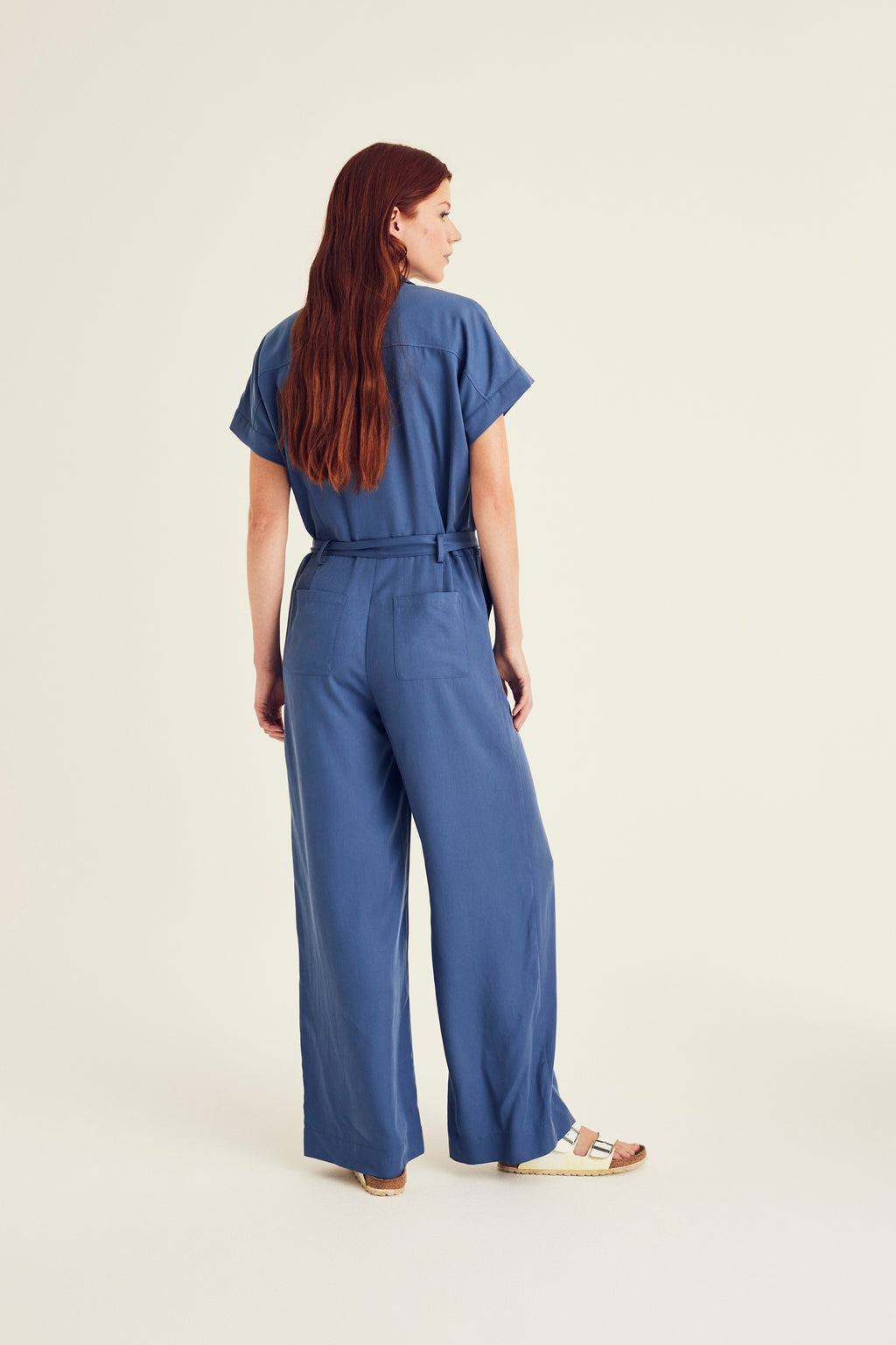 Jumpsuits korte mouw blauw Terre Bleue