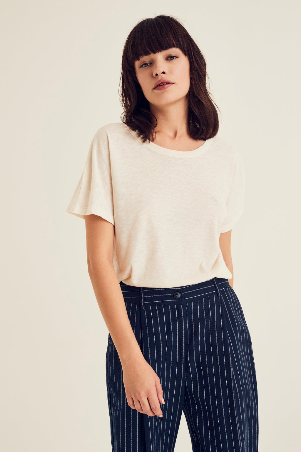 T-shirts korte mouw beige Terre Bleue