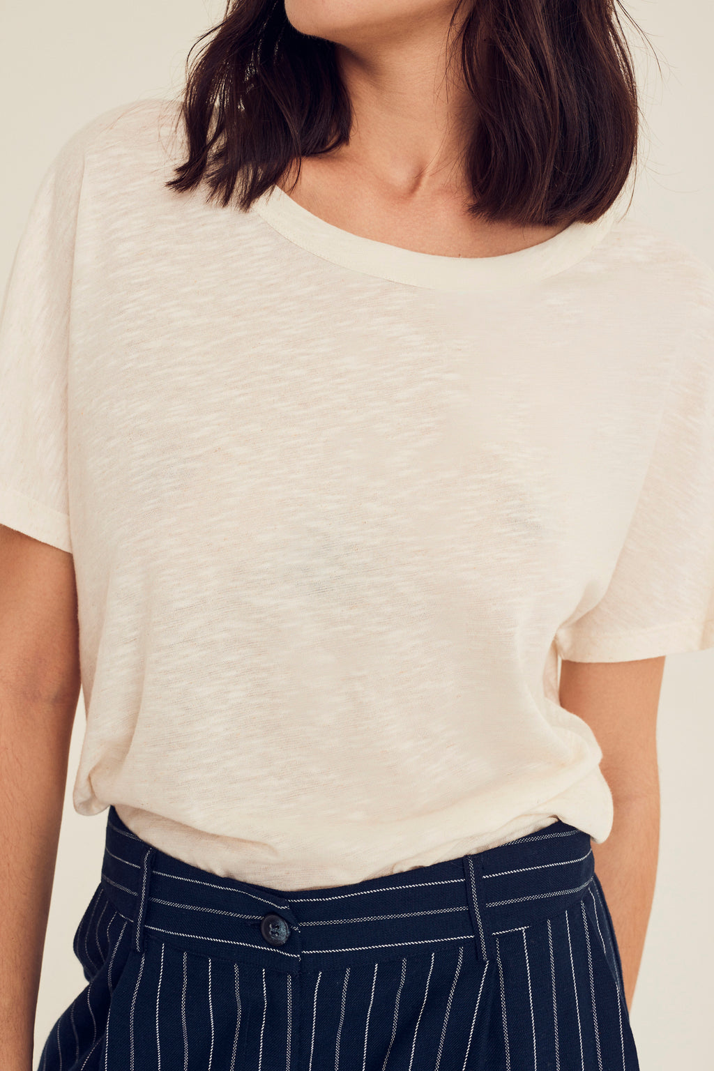 T-shirts korte mouw beige Terre Bleue