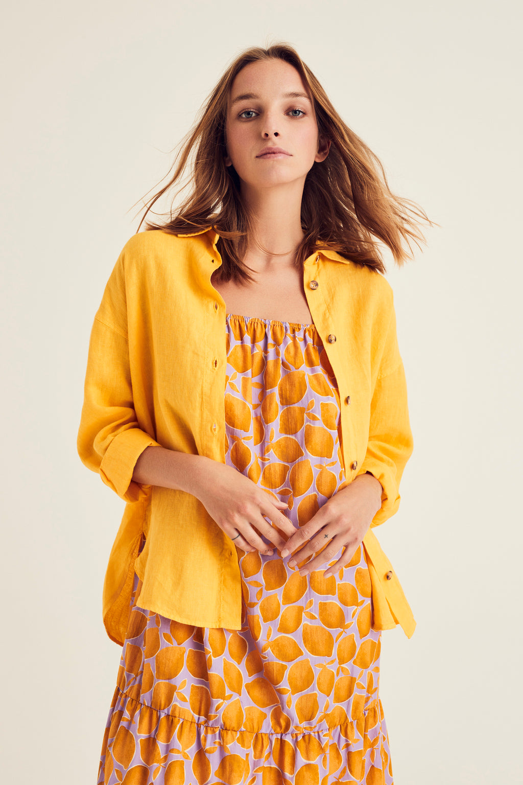 Blouses lange mouw oranje Terre Bleue