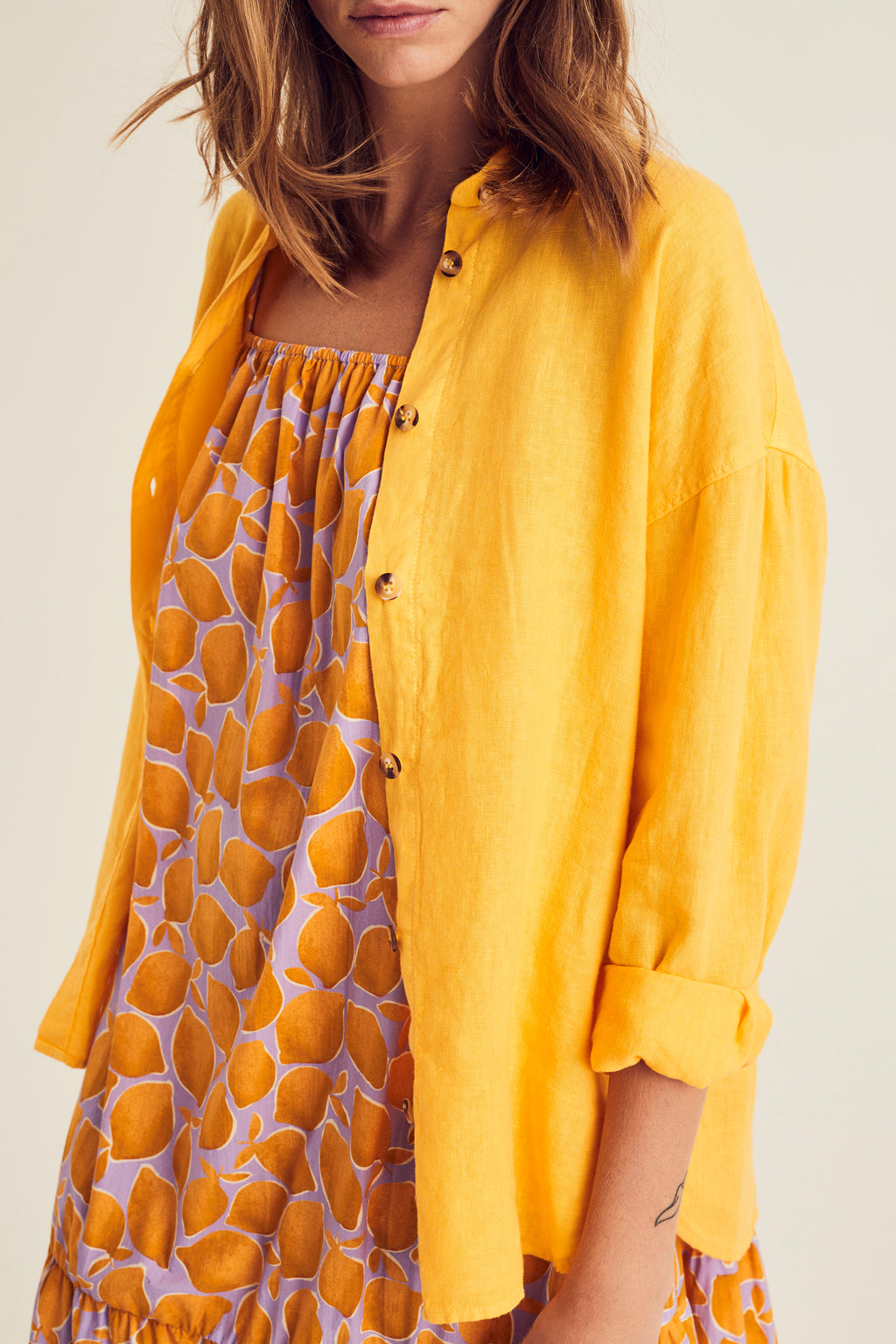 Blouses lange mouw oranje Terre Bleue
