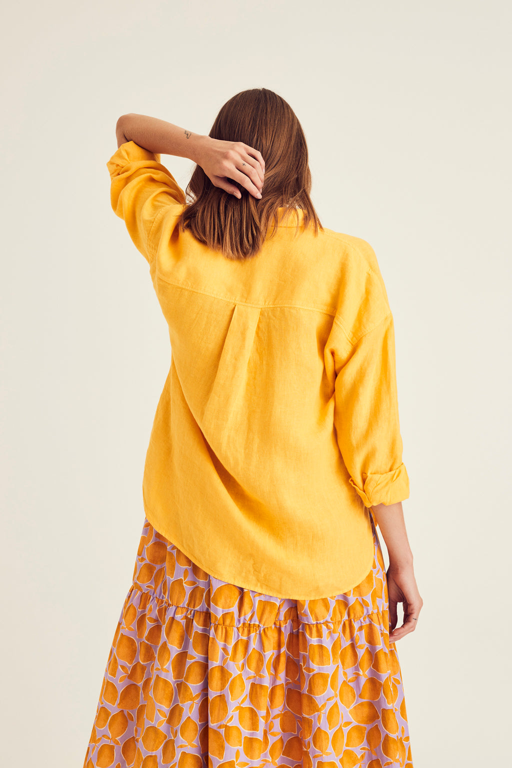 Blouses lange mouw oranje Terre Bleue