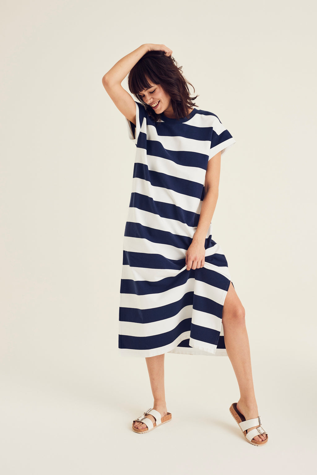 Jurken korte mouw navy Terre Bleue