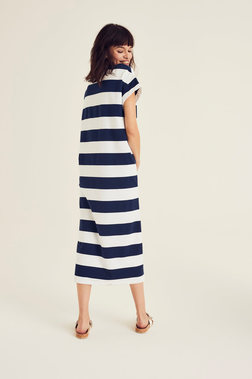 Jurken korte mouw navy Terre Bleue