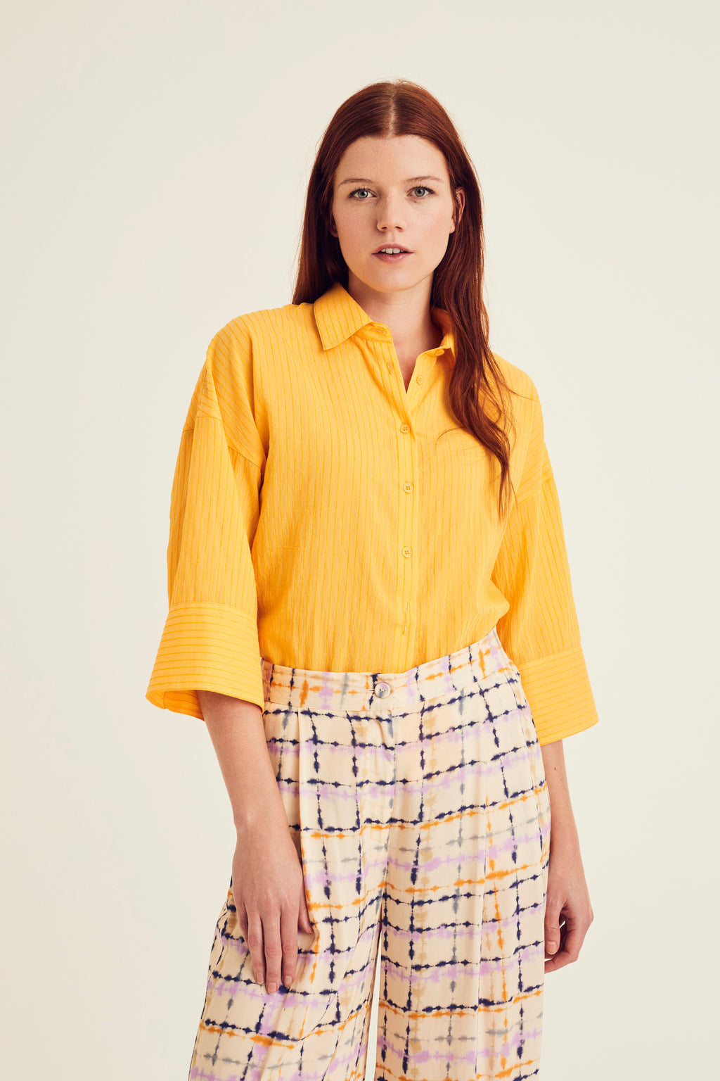 Blouses lange mouw oranje Terre Bleue