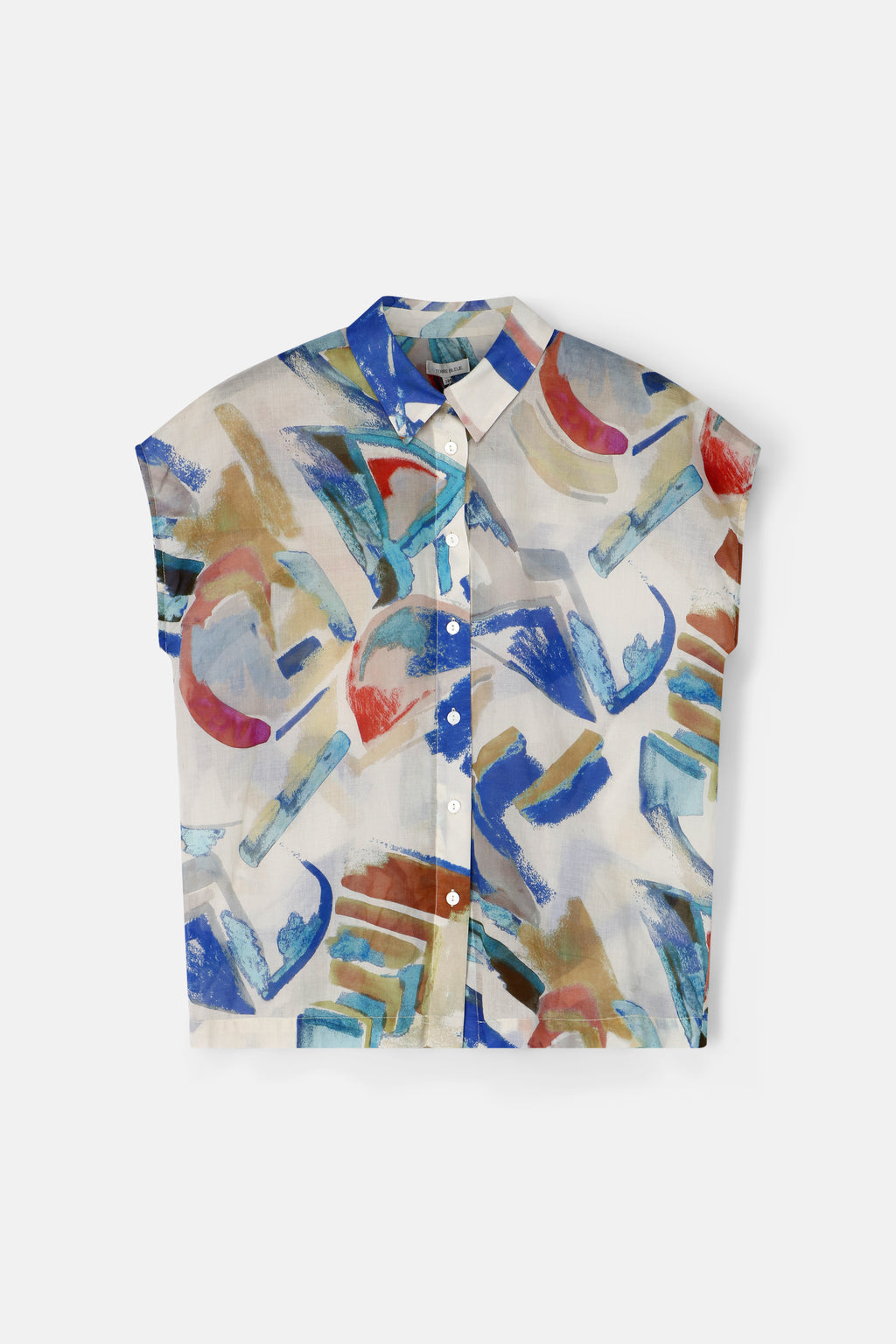 Blouses korte mouw blauw Terre Bleue