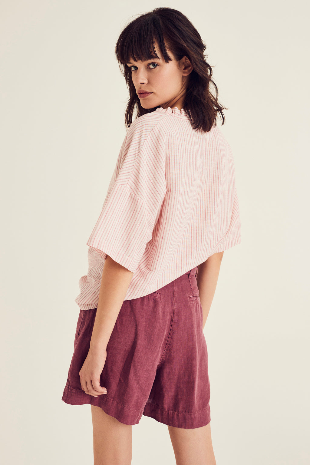 Blouses korte mouw roze Terre Bleue
