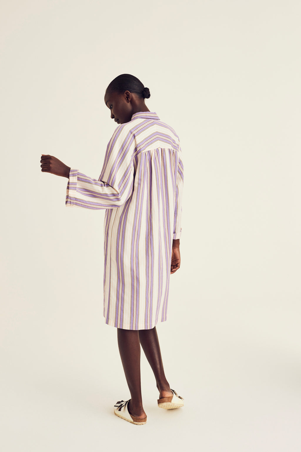 Jurken lange mouw paars Terre Bleue