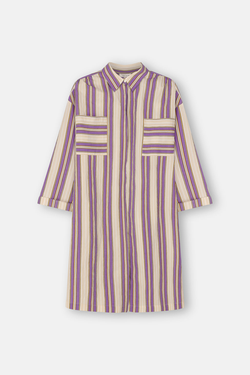 Jurken lange mouw paars Terre Bleue