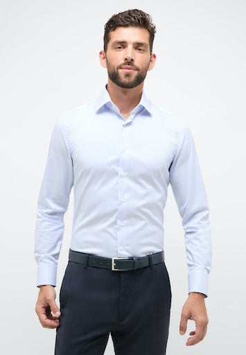 Hemden lange mouw blauw ETERNA
