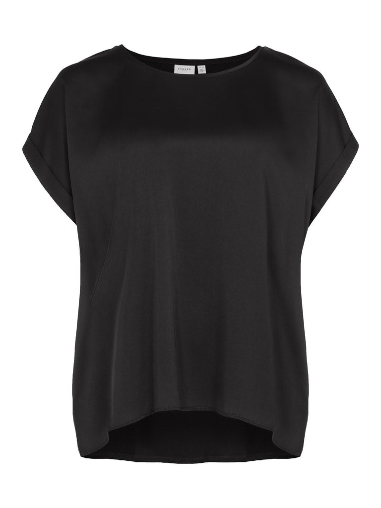 Blouses korte mouw zwart EVOKED VILA