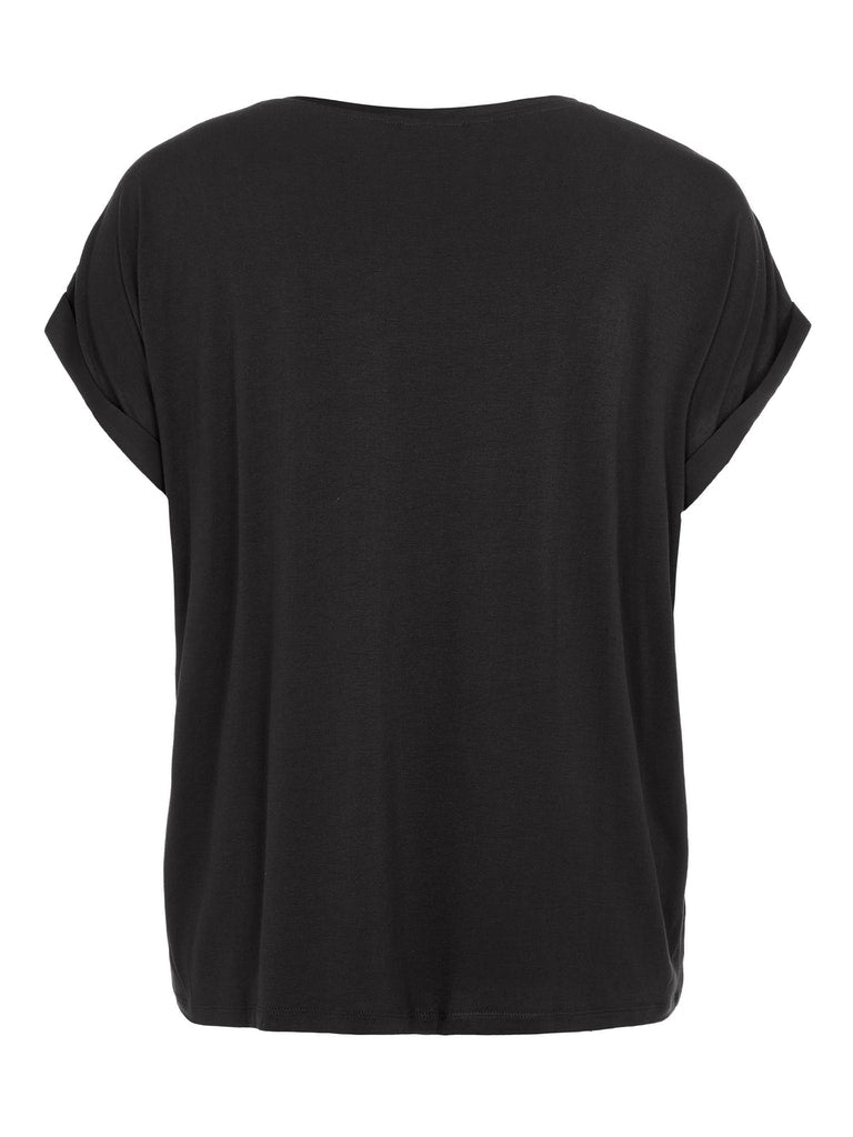 Blouses korte mouw zwart EVOKED VILA