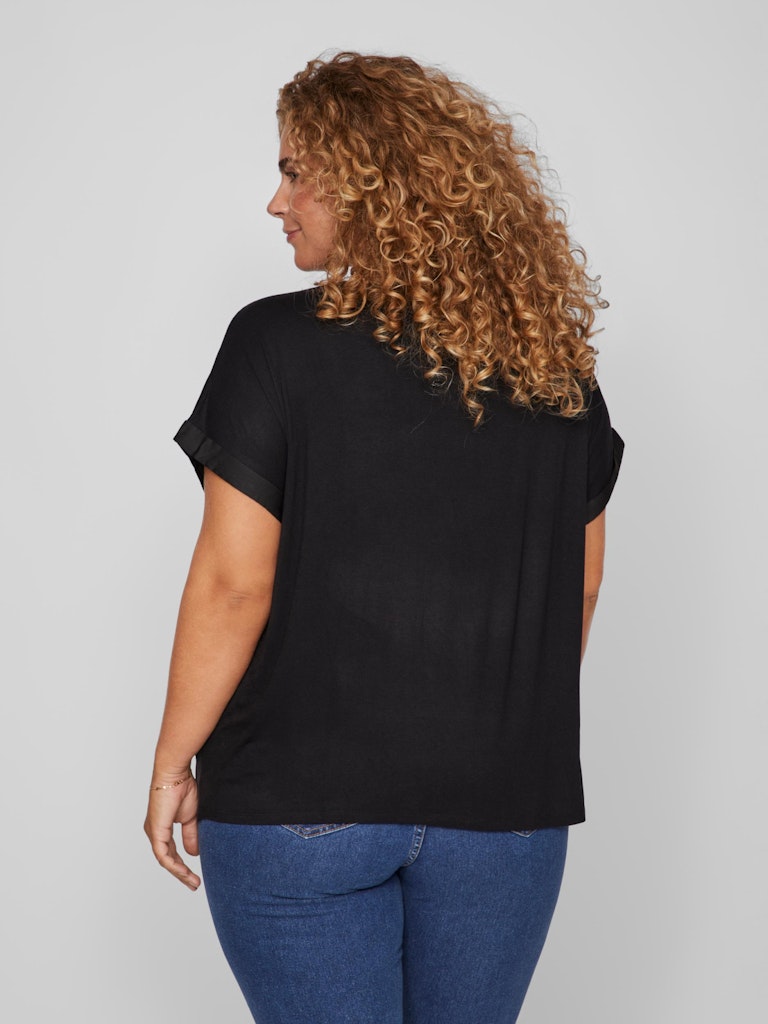 Blouses korte mouw zwart EVOKED VILA