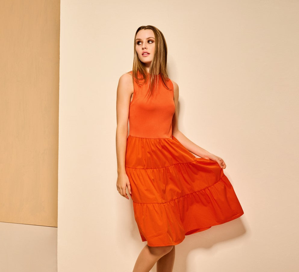 Jurken zonder mouw oranje AC by Annelien Coorevits